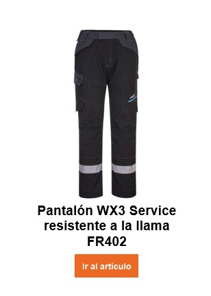 Pantalón de servicio WX3 FR FR402 en color negro con un enlace que lleva a la página del artículo.