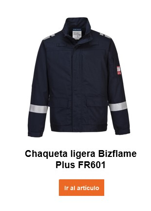 Chaqueta ligera Bizflame Plus FR601 en color negro con enlace que lleva a la página del artículo.