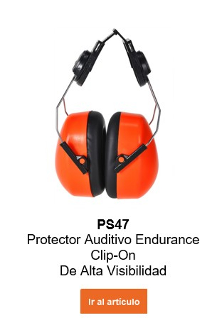 Imagen de la cápsula de protección auditiva PS47 Endurance HV en color naranja con detalles en negro y enlace que lleva a la página del artículo.