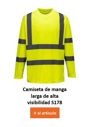 Imagen de la camiseta de manga larga de alta visibilidad S178 en color amarillo con un enlace que lleva a la página del artículo.