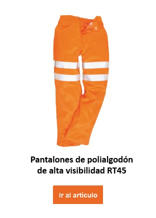 Imagen del pantalón de alta visibilidad GO/RT RT45 en color naranja con un enlace que lleva a la página del artículo.